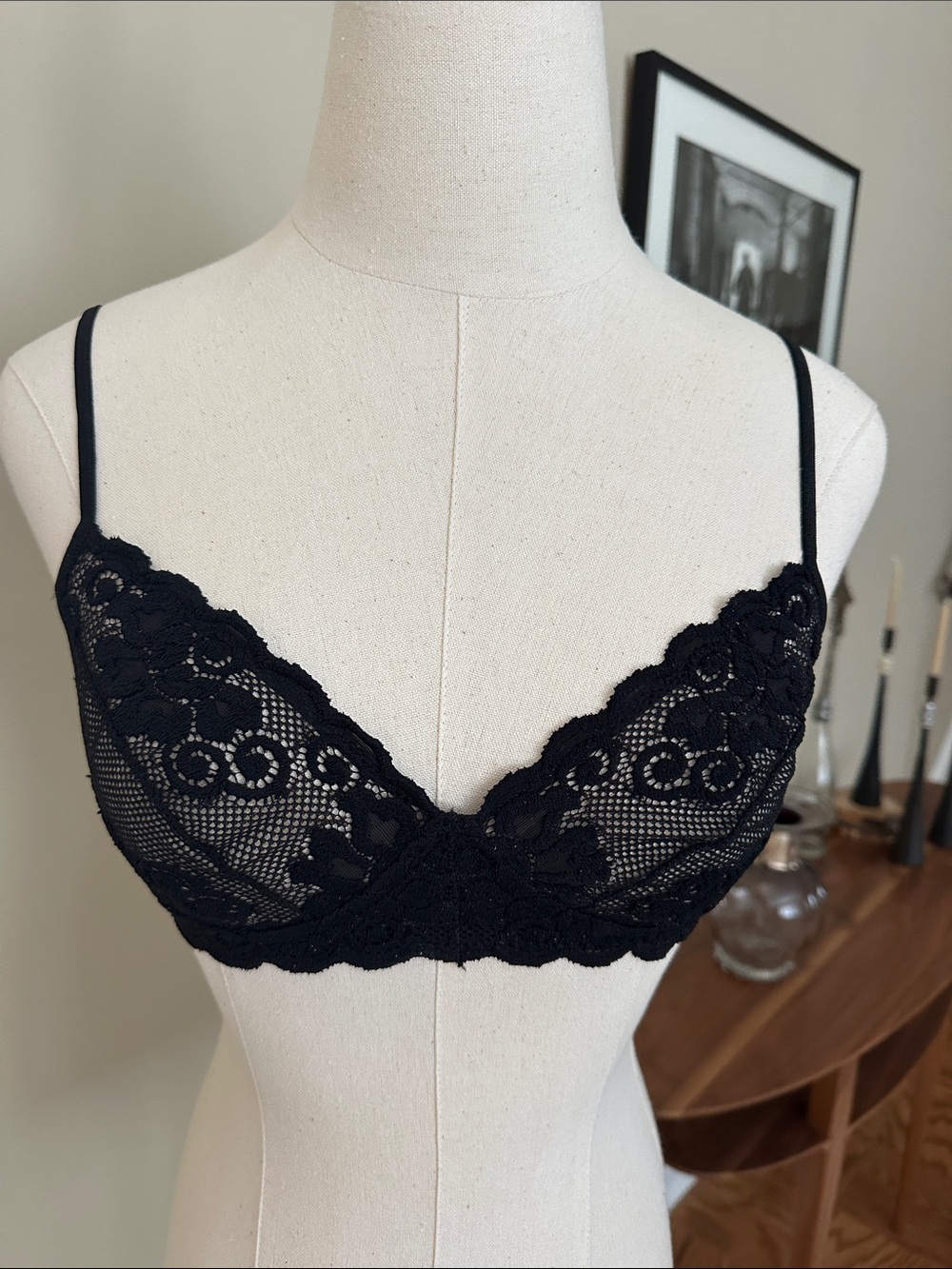 Cosabella Black Lace Triangle Bralette